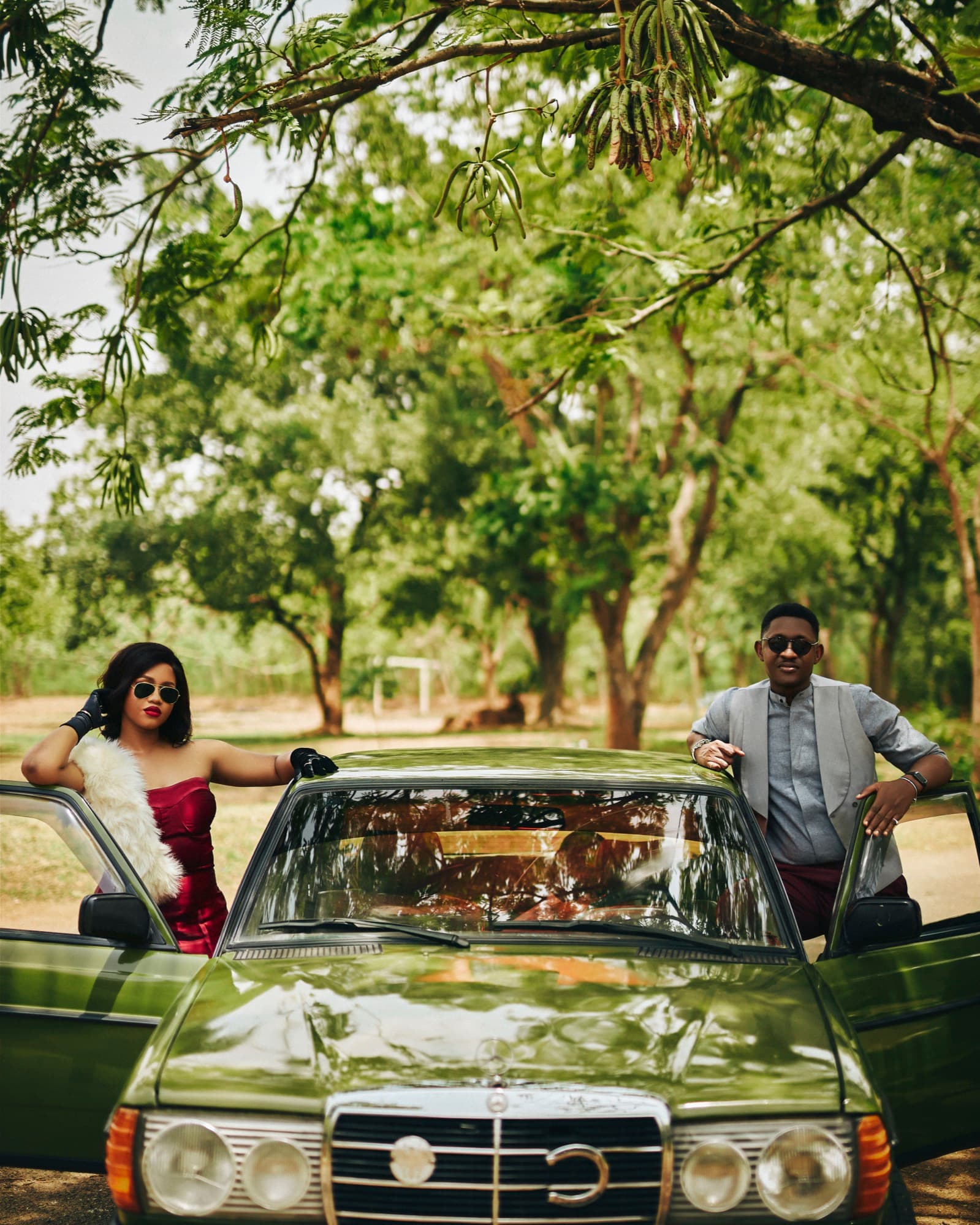 An editorial pre-wedding portrait of Kechi and Lanre.