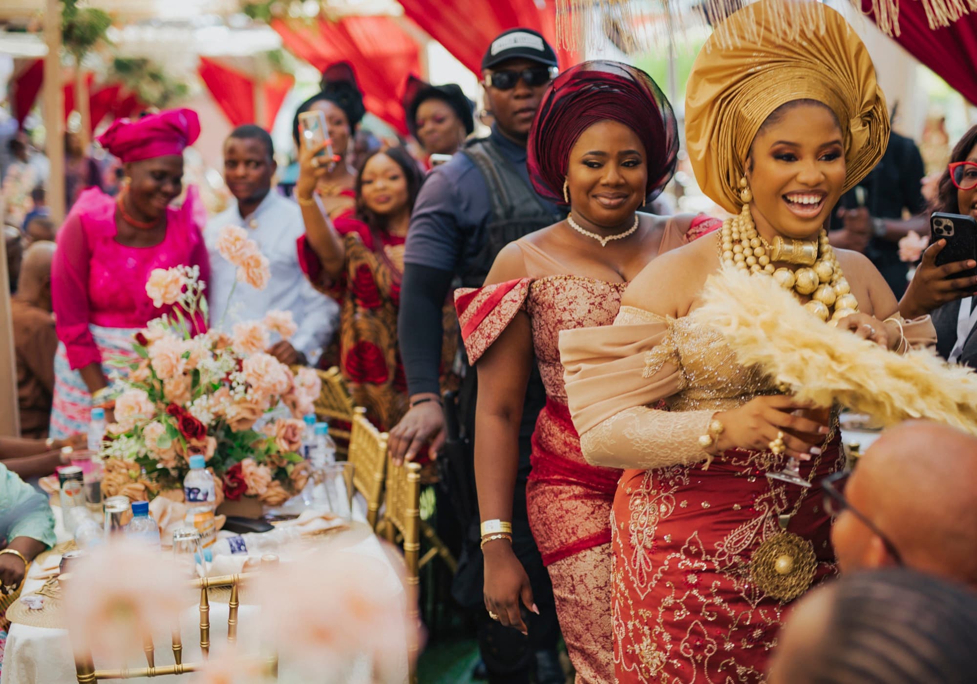Kechi makes her entrance at the traditional reception.