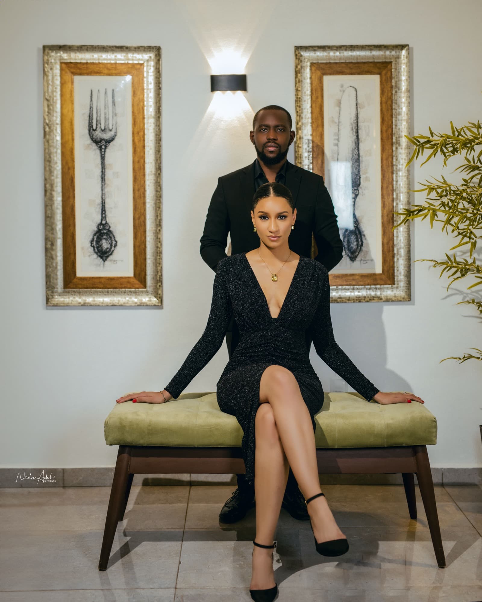 Sofia and Damiete in a pre-wedding portrait.